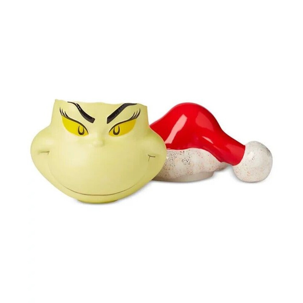 Lenox Grinchmas Covered Candy Jar NEW Collectible Grinch Jar Santa Hat